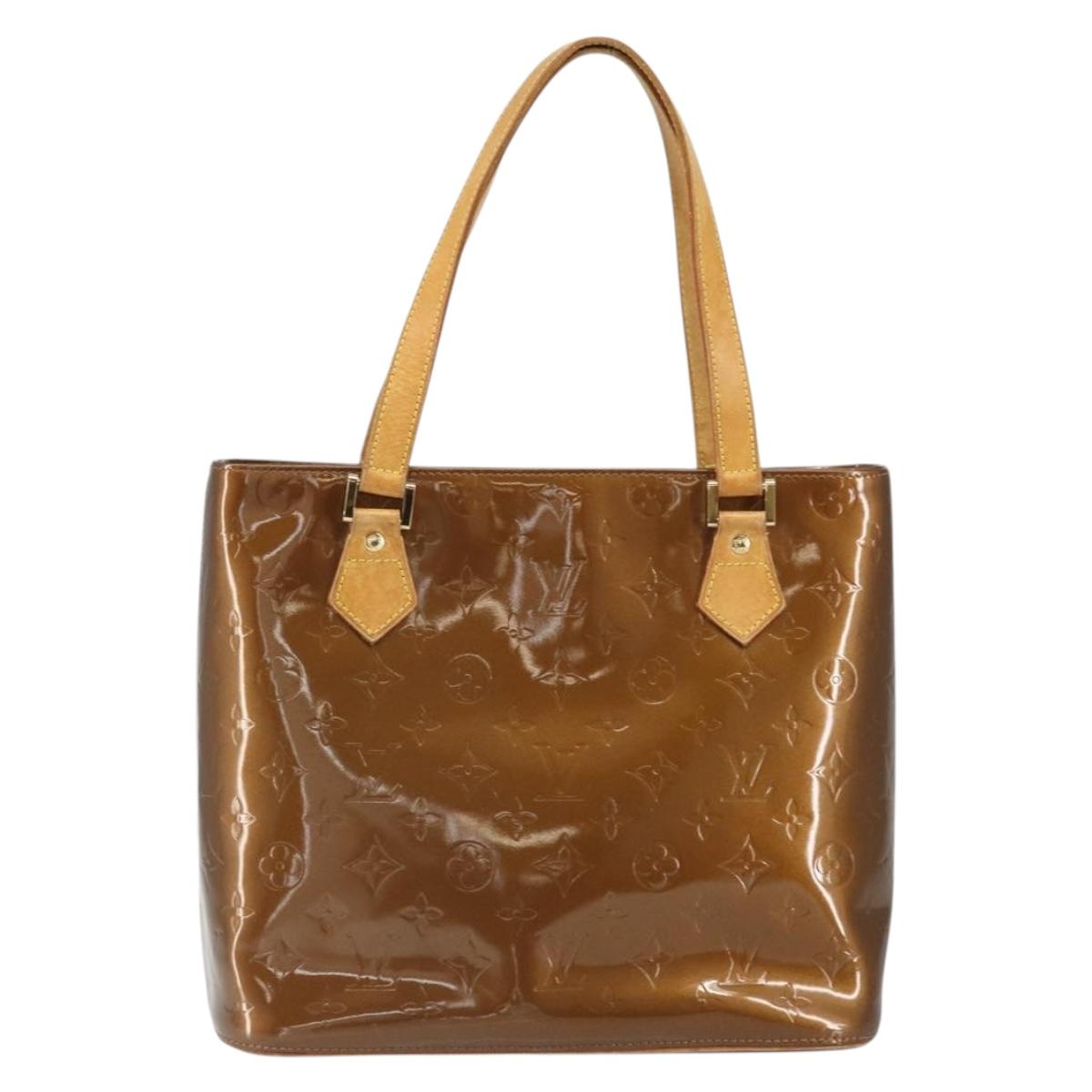 LOUIS VUITTON Monogram Vernis Houston Hand Bag Bronze M91122 LV Auth 166609
