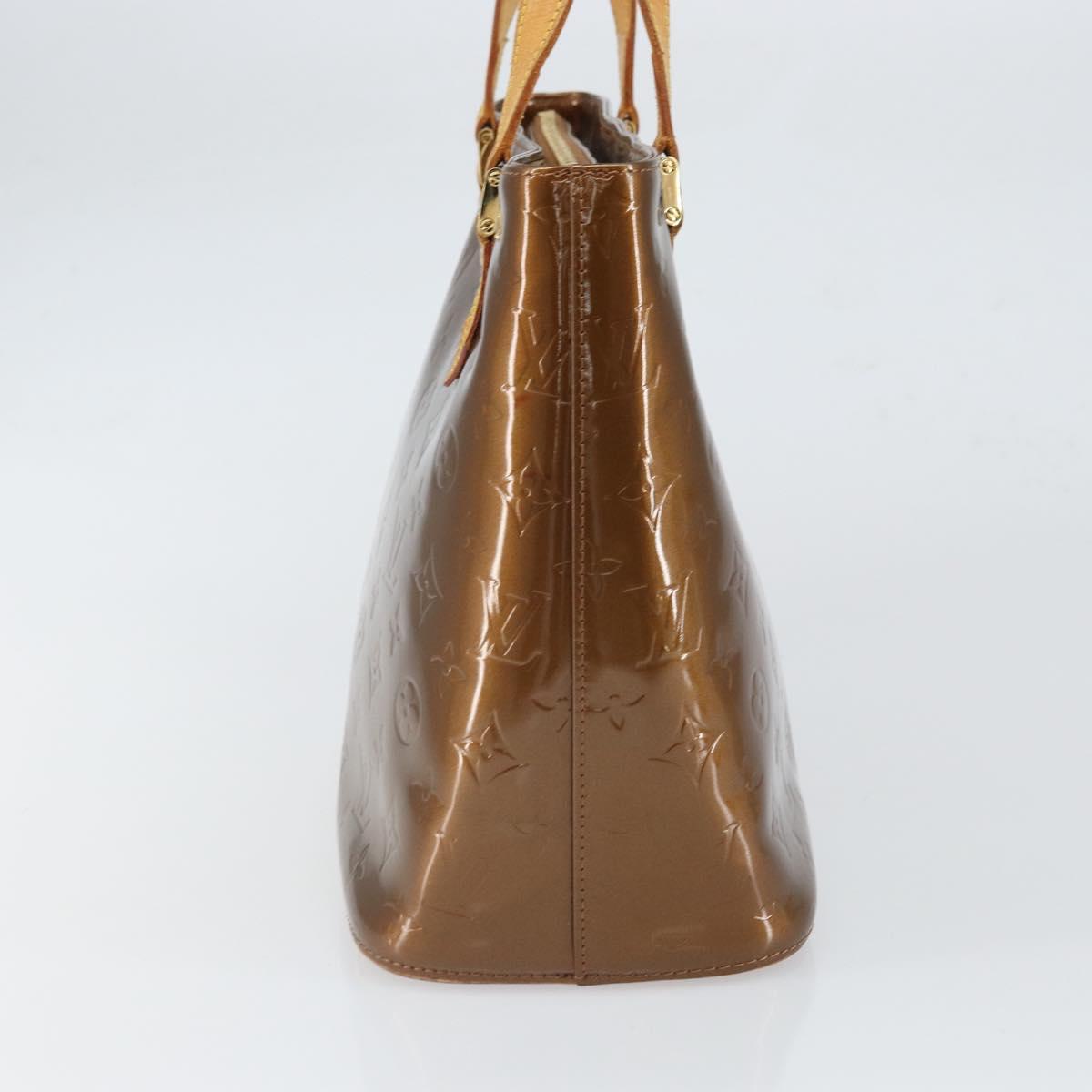 LOUIS VUITTON Monogram Vernis Houston Hand Bag Bronze M91122 LV Auth 166609