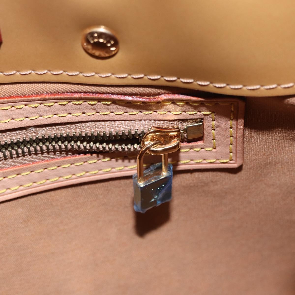 LOUIS VUITTON Monogram Vernis Reade PM Hand Bag Noisette M91334 LV Auth 166612