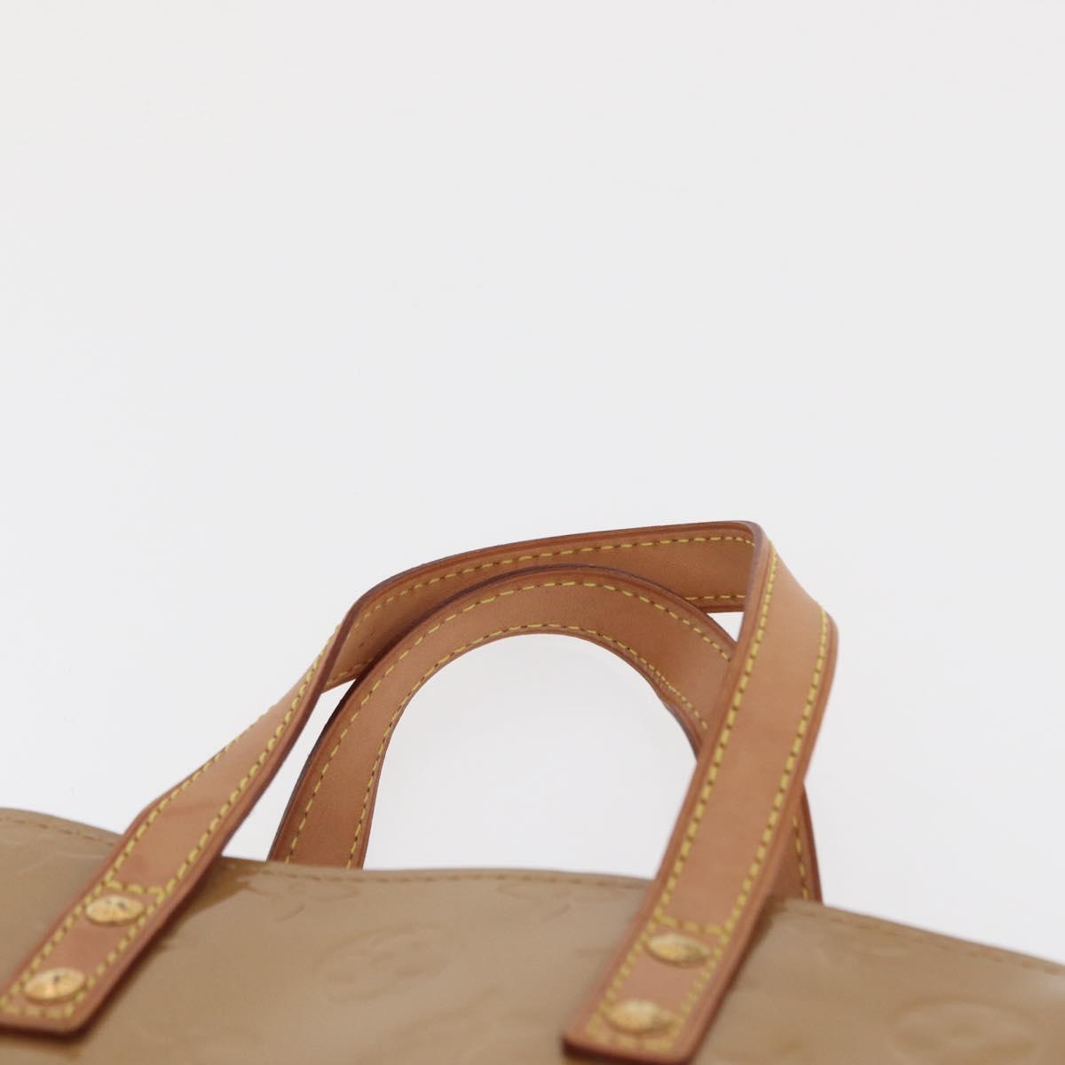 LOUIS VUITTON Monogram Vernis Reade PM Hand Bag Noisette M91334 LV Auth 166612