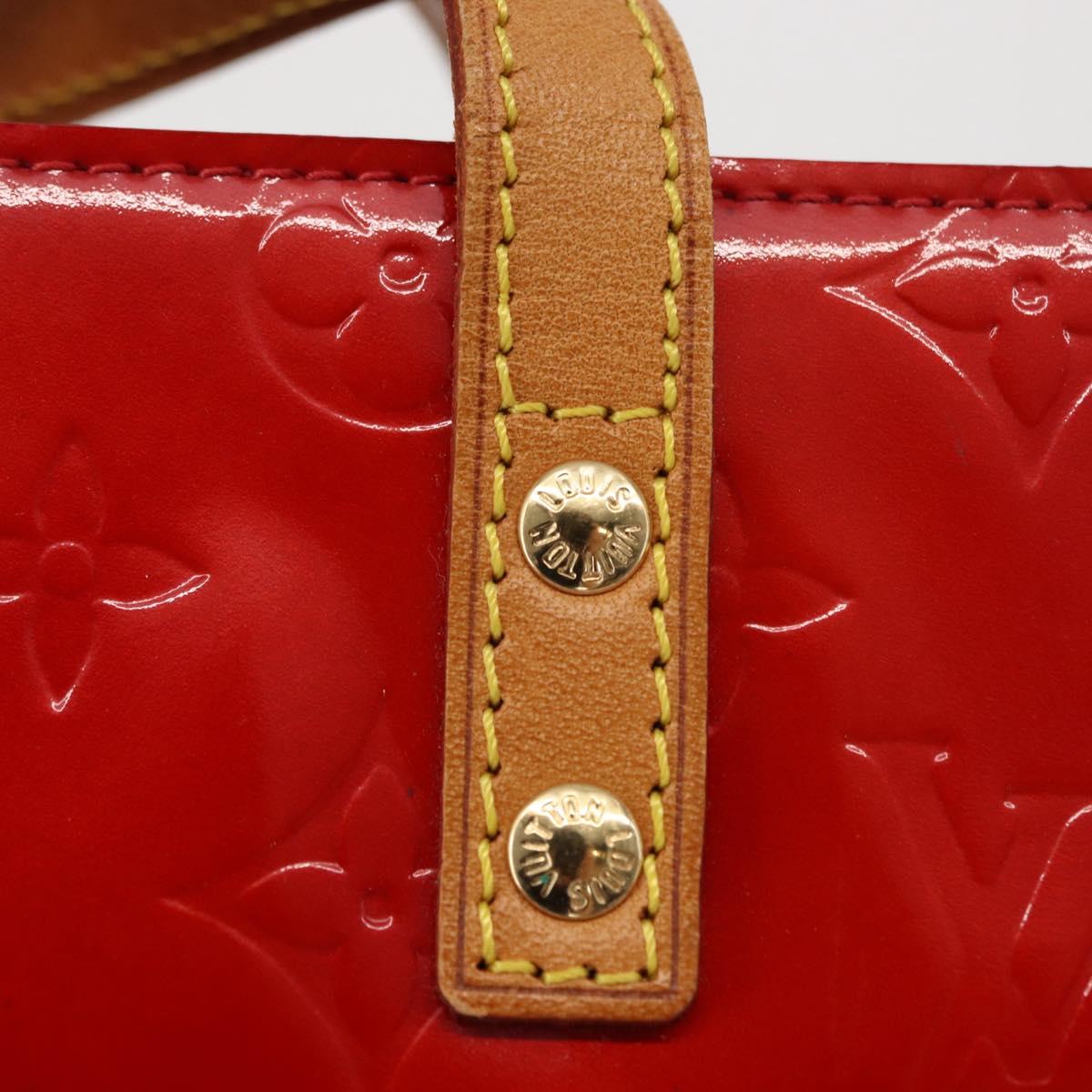 LOUIS VUITTON Monogram Vernis Reade MM Hand Bag Red Rouge M91086 LV Auth 166613