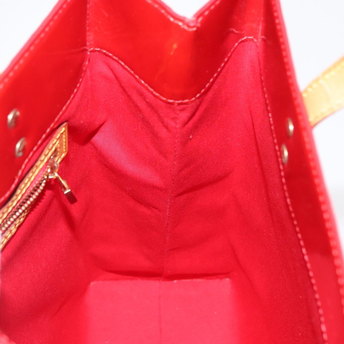LOUIS VUITTON Monogram Vernis Reade MM Hand Bag Red Rouge M91086 LV Auth 166613