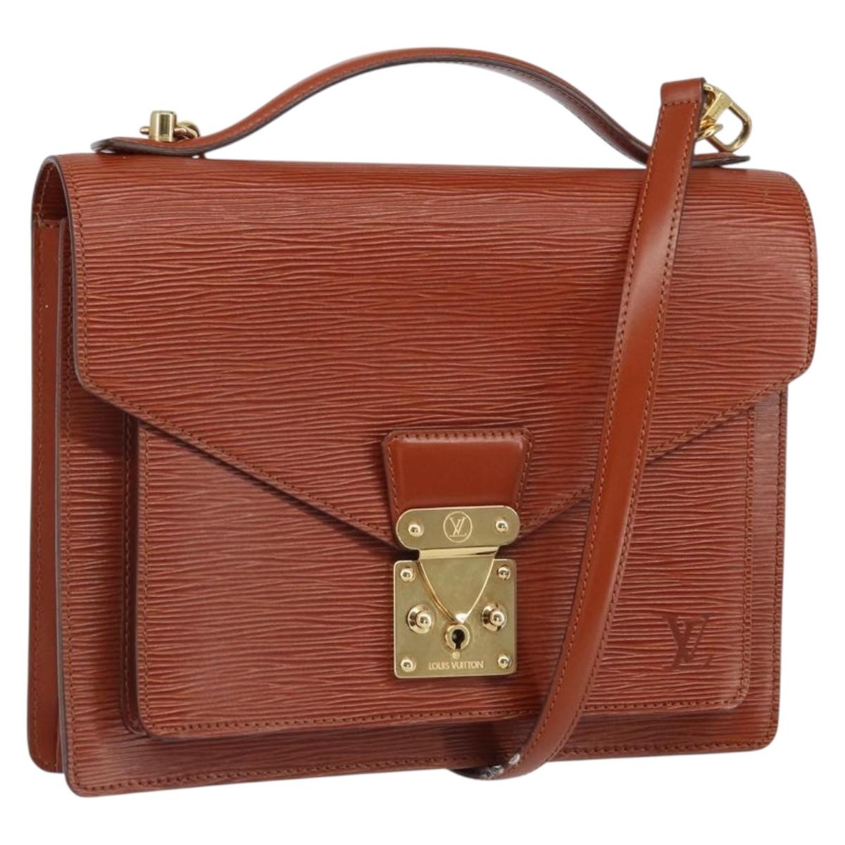 LOUIS VUITTON Epi Monceau 28 Hand Bag Brown M52123 LV Auth 166616