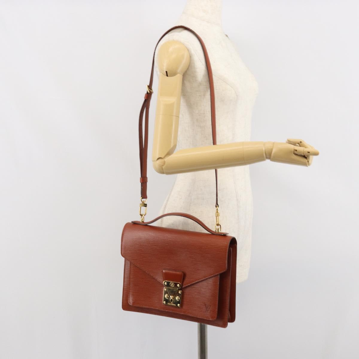 LOUIS VUITTON Epi Monceau 28 Hand Bag Brown M52123 LV Auth 166616