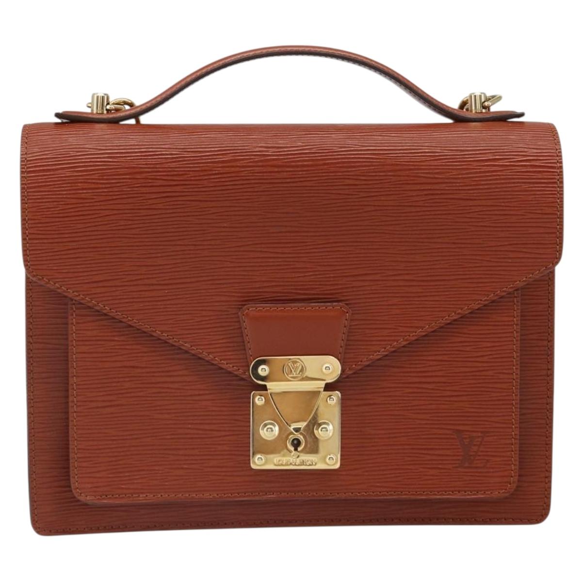 LOUIS VUITTON Epi Monceau 28 Hand Bag Brown M52123 LV Auth 166616