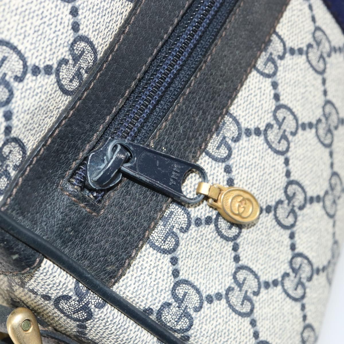 GUCCI GG Supreme Sherry Line Bag PVC Navy Gold Red 001 4071 5 Auth 166620