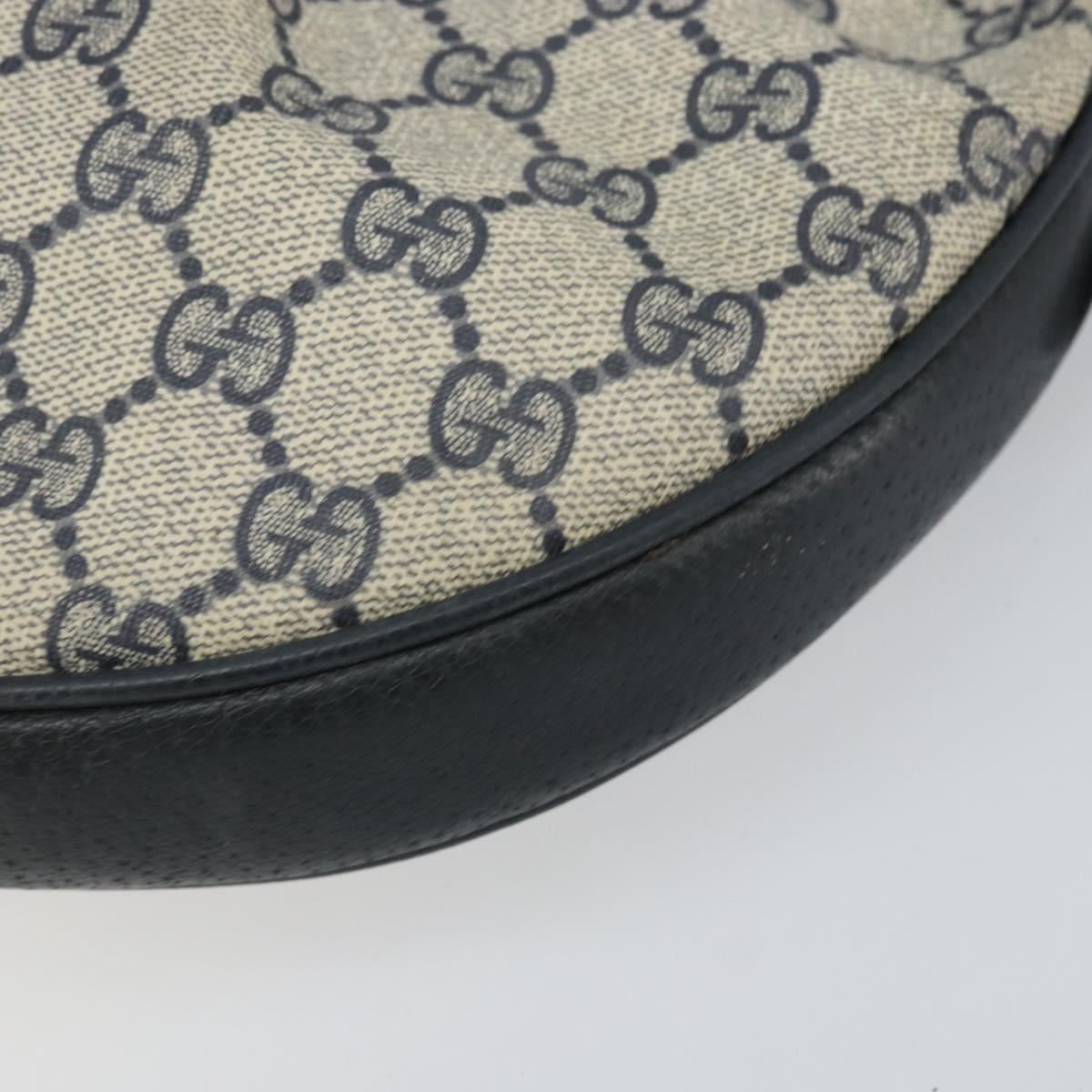 GUCCI GG Supreme Shoulder Bag PVC Navy Gold 41 02 058 Auth 166621