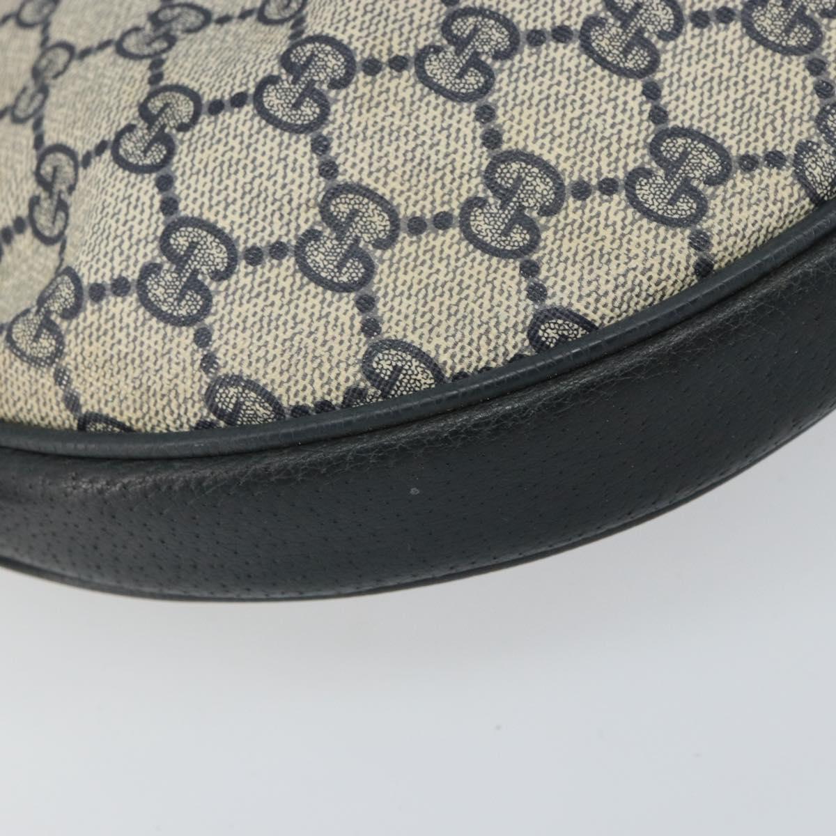 GUCCI GG Supreme Shoulder Bag PVC Navy Gold 41 02 058 Auth 166621