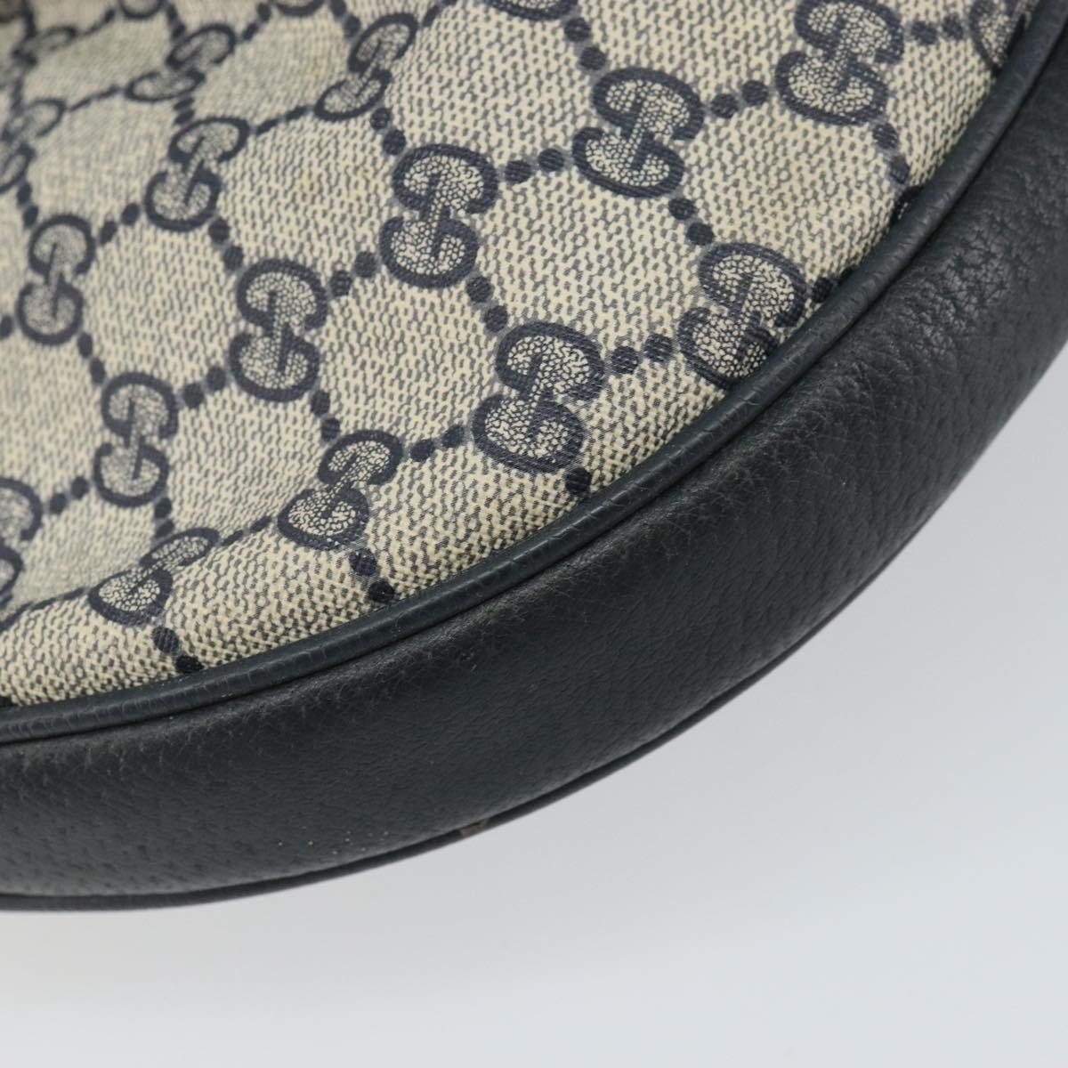 GUCCI GG Supreme Shoulder Bag PVC Navy Gold 41 02 058 Auth 166621