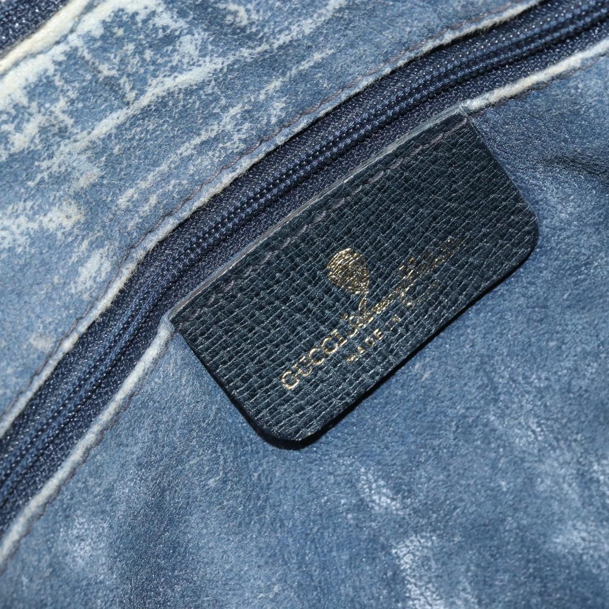 GUCCI GG Supreme Shoulder Bag PVC Navy Gold 41 02 058 Auth 166621