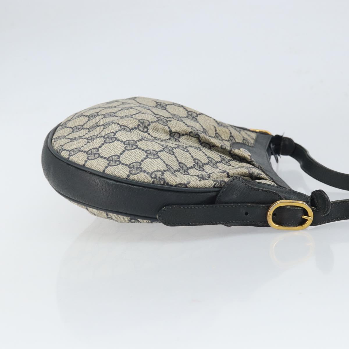 GUCCI GG Supreme Shoulder Bag PVC Navy Gold 41 02 058 Auth 166621