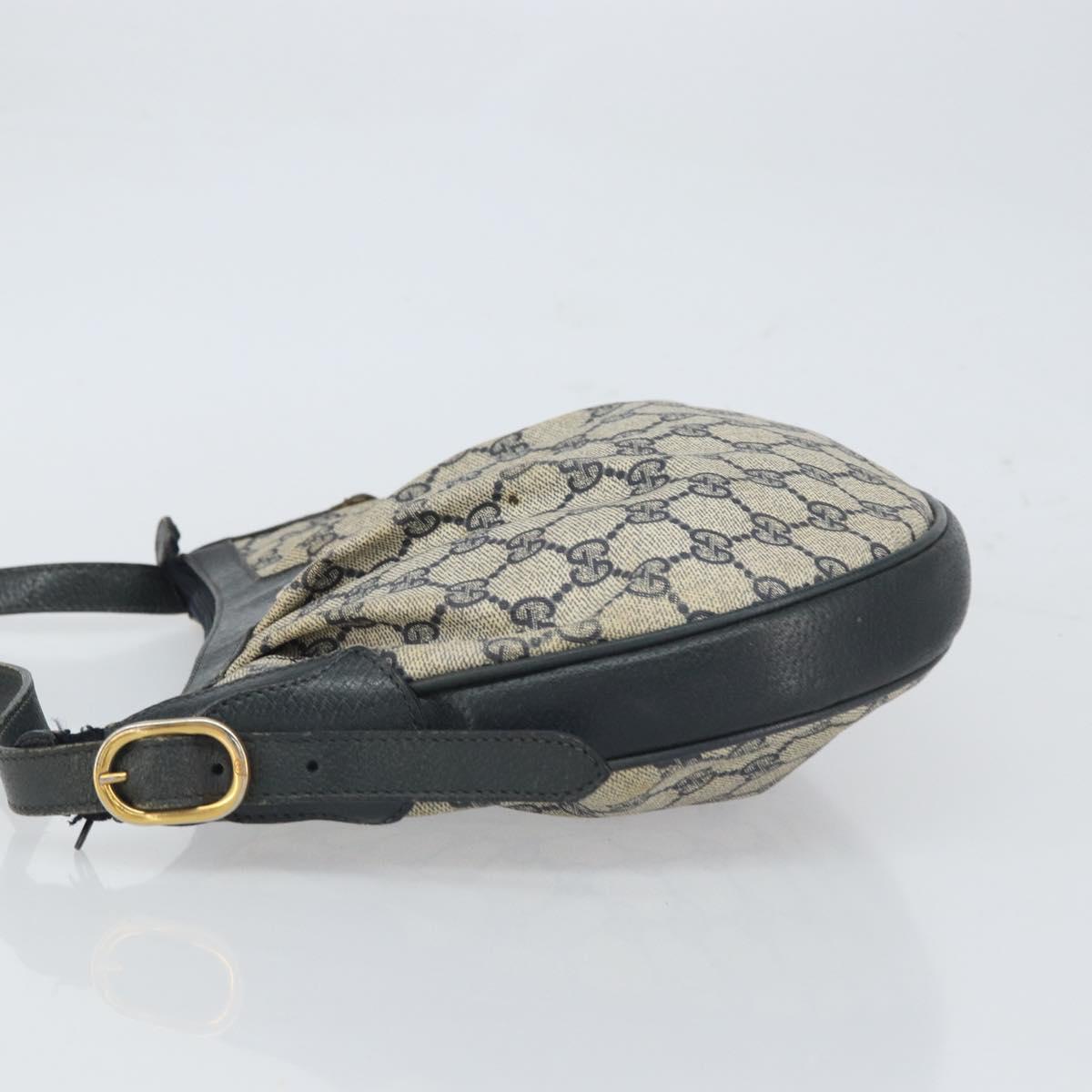 GUCCI GG Supreme Shoulder Bag PVC Navy Gold 41 02 058 Auth 166621