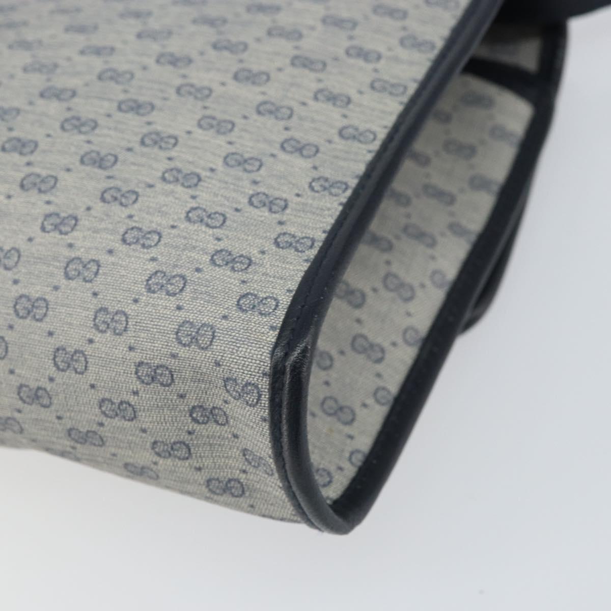 GUCCI Micro GG Supreme Shoulder Bag PVC Navy Gold 004 58 0264 Auth 166623