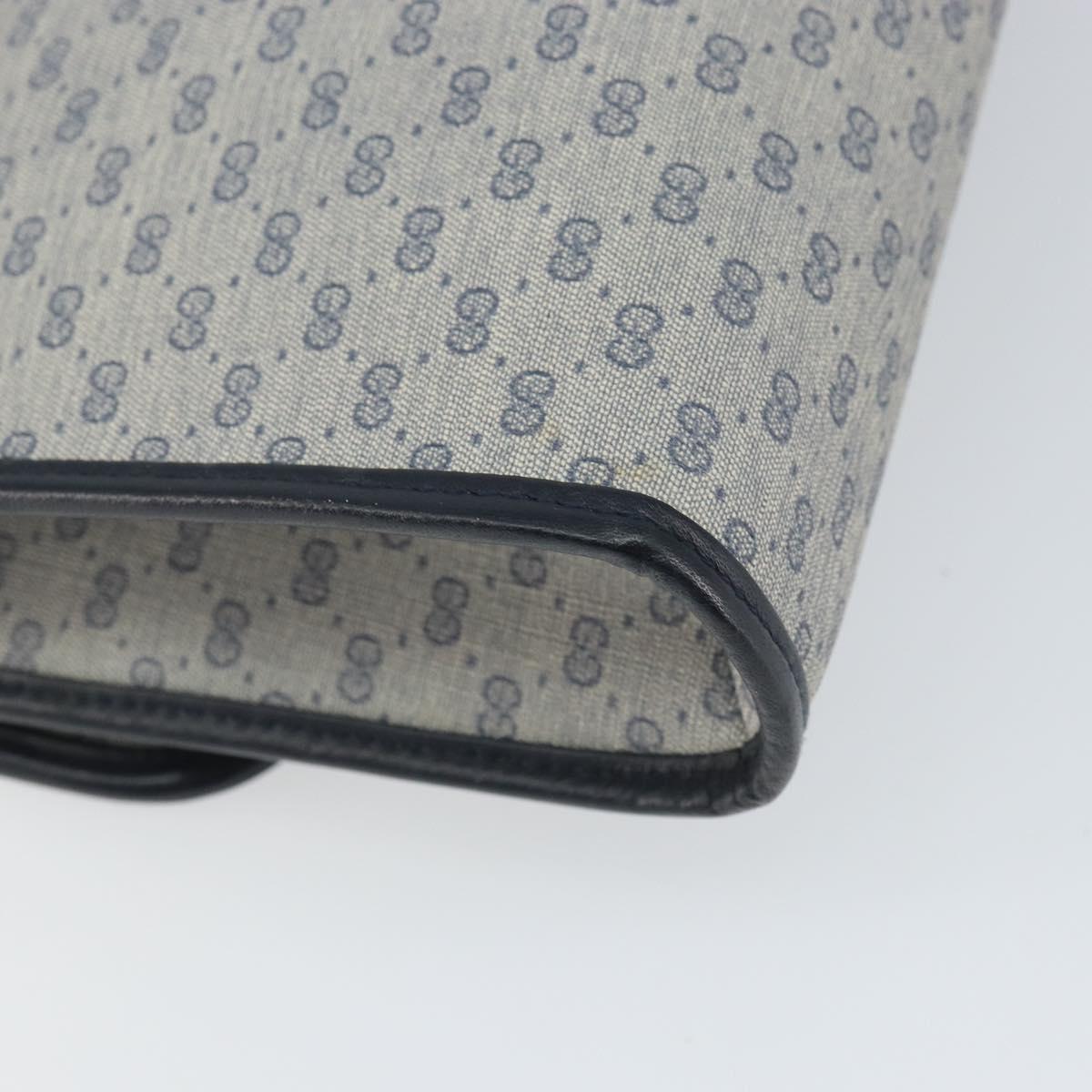 GUCCI Micro GG Supreme Shoulder Bag PVC Navy Gold 004 58 0264 Auth 166623