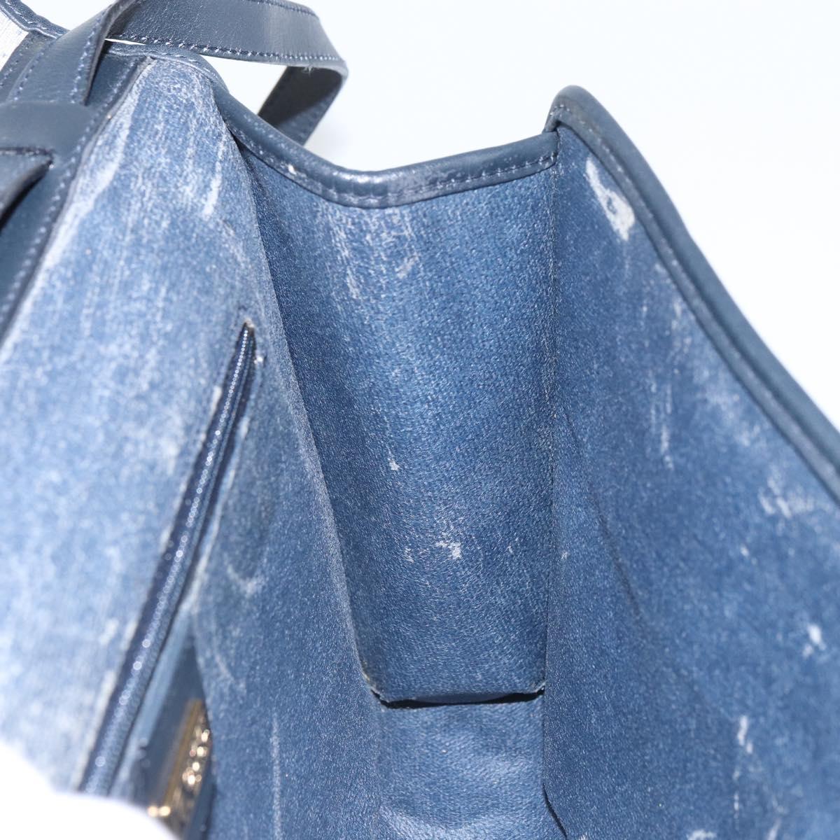 GUCCI Micro GG Supreme Shoulder Bag PVC Navy Gold 004 58 0264 Auth 166623