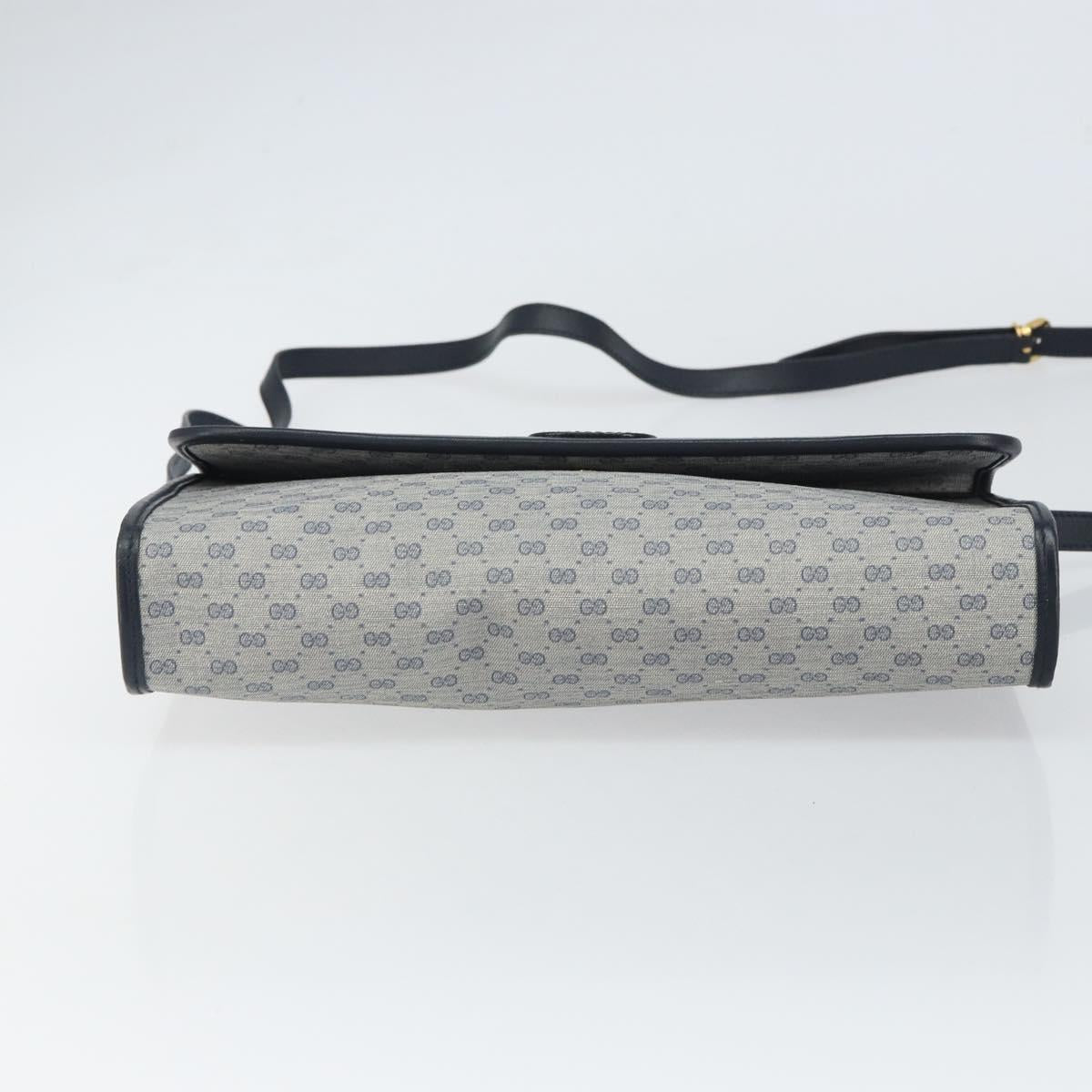 GUCCI Micro GG Supreme Shoulder Bag PVC Navy Gold 004 58 0264 Auth 166623