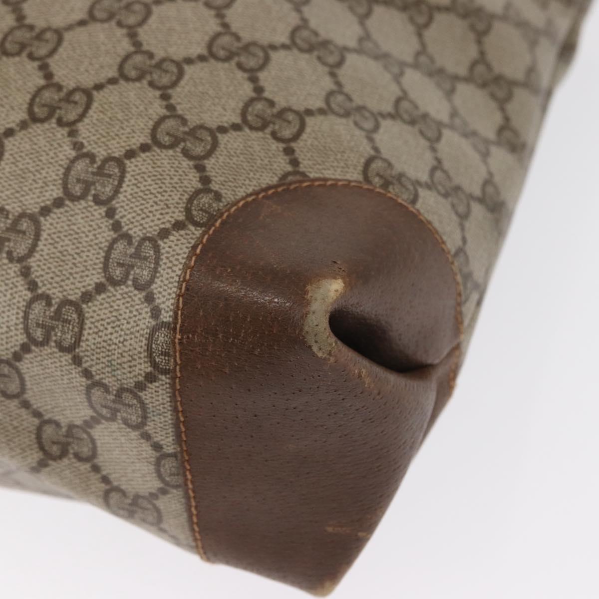GUCCI GG Supreme Web Sherry Line Bag PVC Beige Gold Red 002 904 0222 Auth 166624