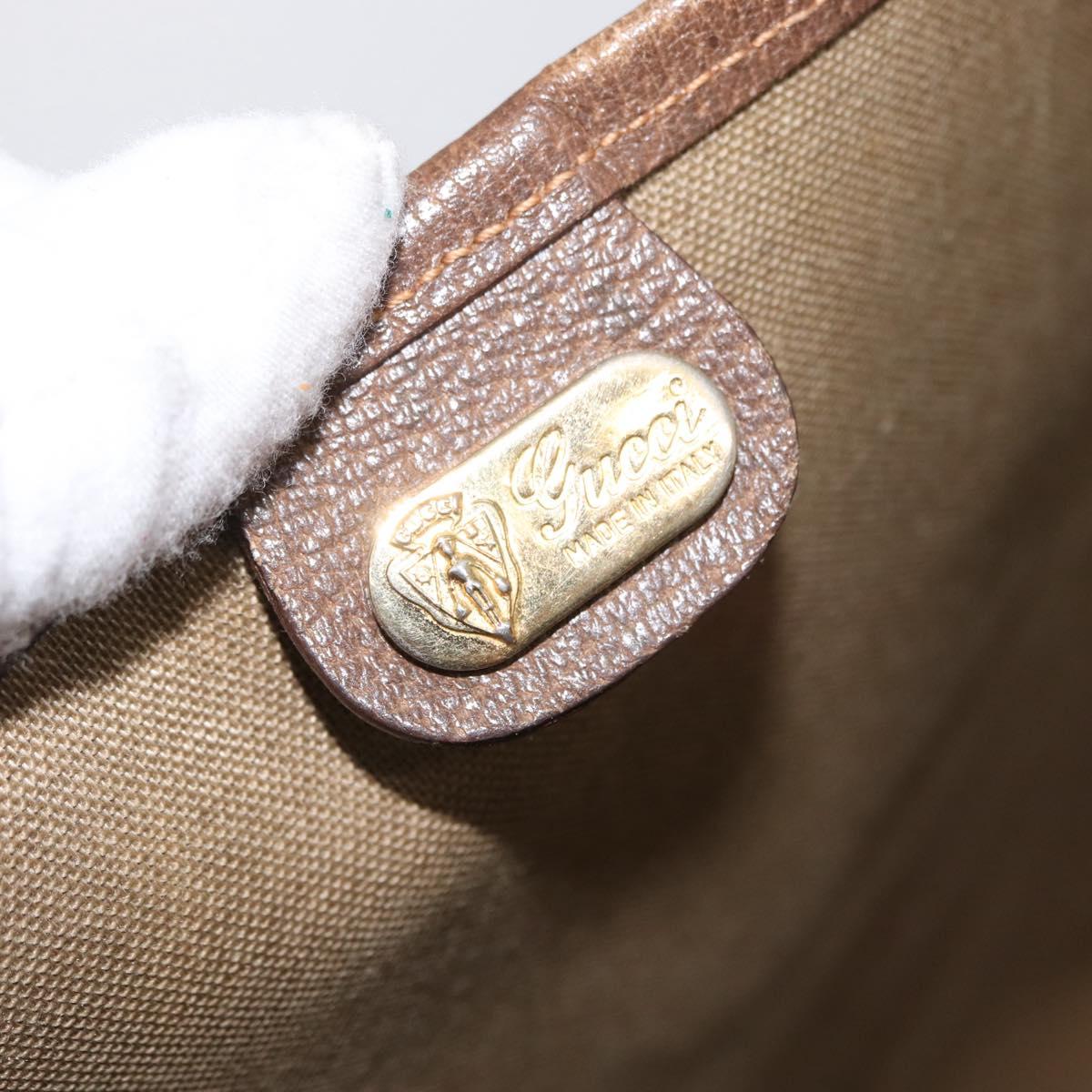 GUCCI GG Supreme Web Sherry Line Bag PVC Beige Gold Red 002 904 0222 Auth 166624
