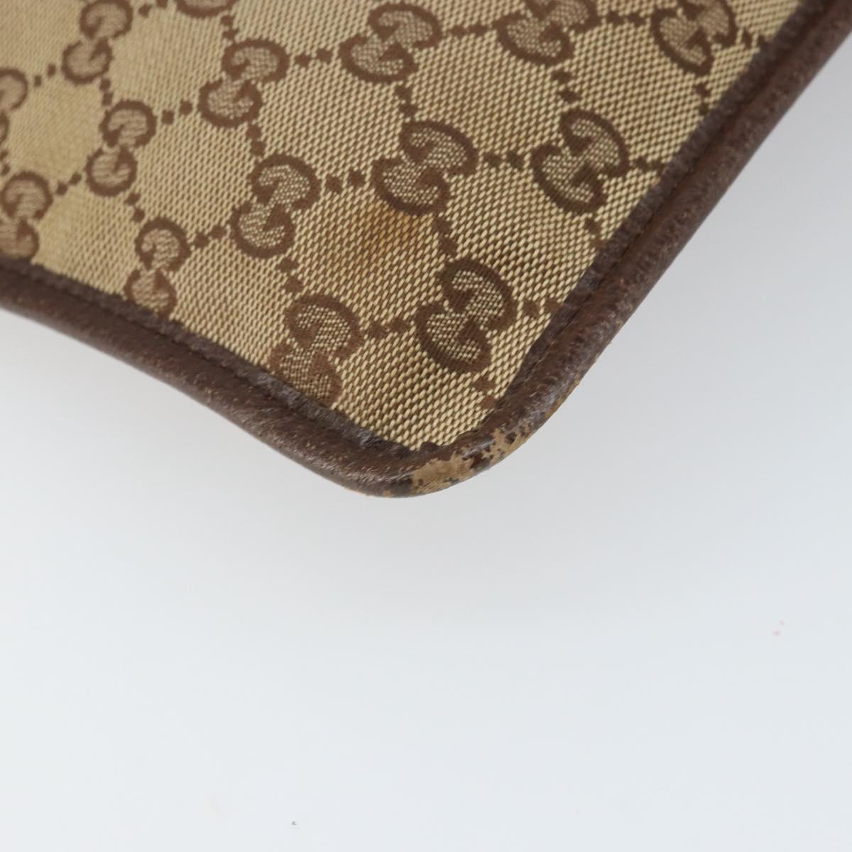 GUCCI GG Canvas Shoulder Bag Beige Silver 27639 Auth 166628