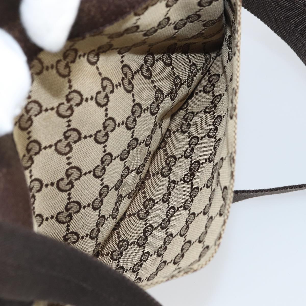 GUCCI GG Canvas Shoulder Bag Beige Silver 27639 Auth 166628