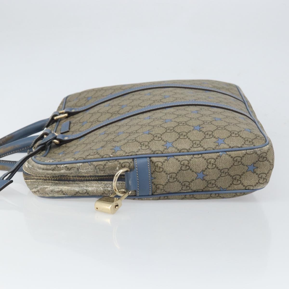 GUCCI GG Supreme Business Bag PVC Beige Gold 208463 Auth 166629