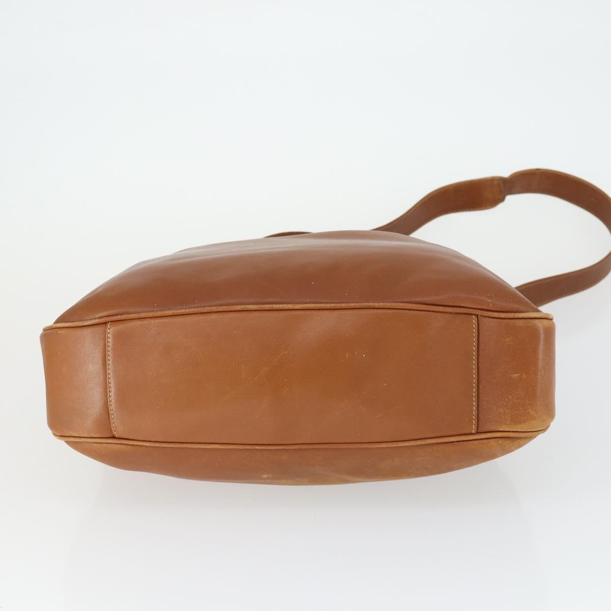 GUCCI Bamboo Hand Bag Leather 2way Brown Gold 001 1577 2615 Auth 166632