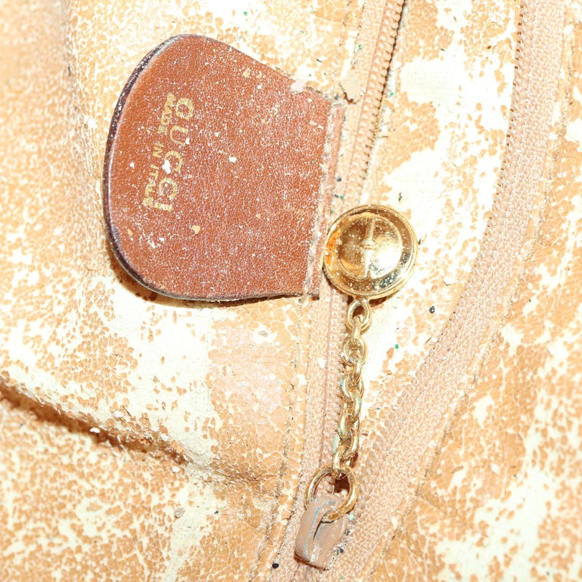 GUCCI Bamboo Hand Bag Leather 2way Brown Gold 001 1577 2615 Auth 166632