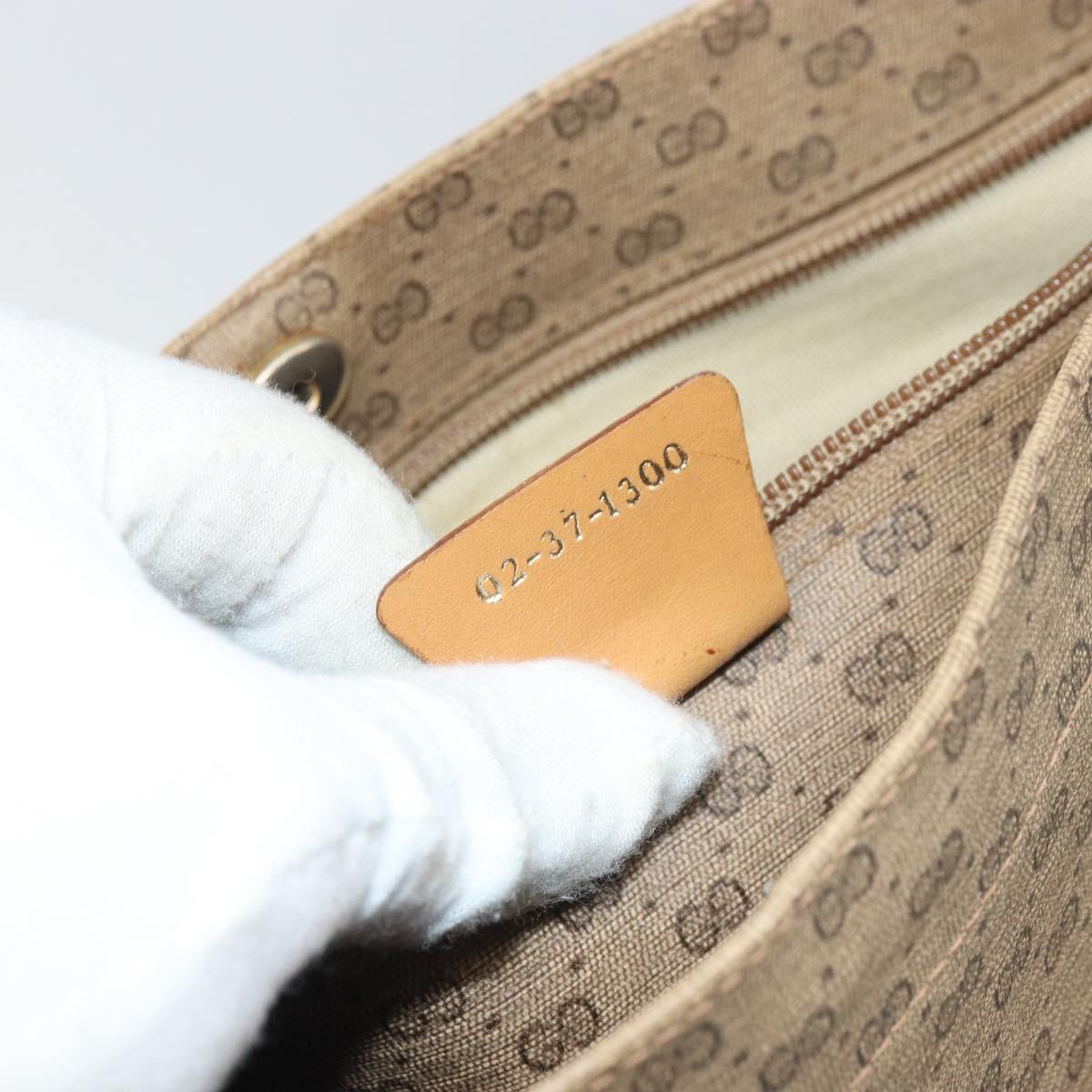 GUCCI Micro GG Supreme Web Sherry Line Tote Bag PVC Beige 02 37 1300 Auth 166634