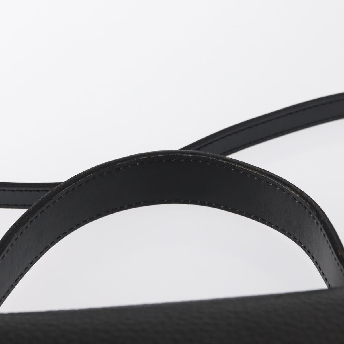 Christian Dior Hand Bag Leather 2way Black Gold Auth 166637