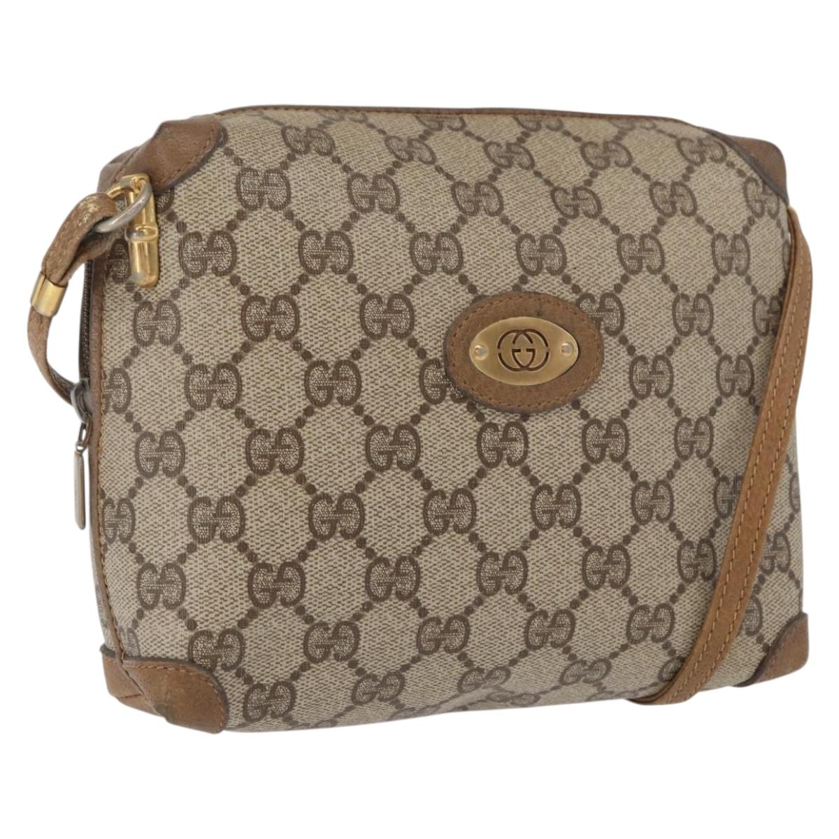 GUCCI GG Supreme Shoulder Bag PVC Beige Gold 007 115 4916 Auth 166642