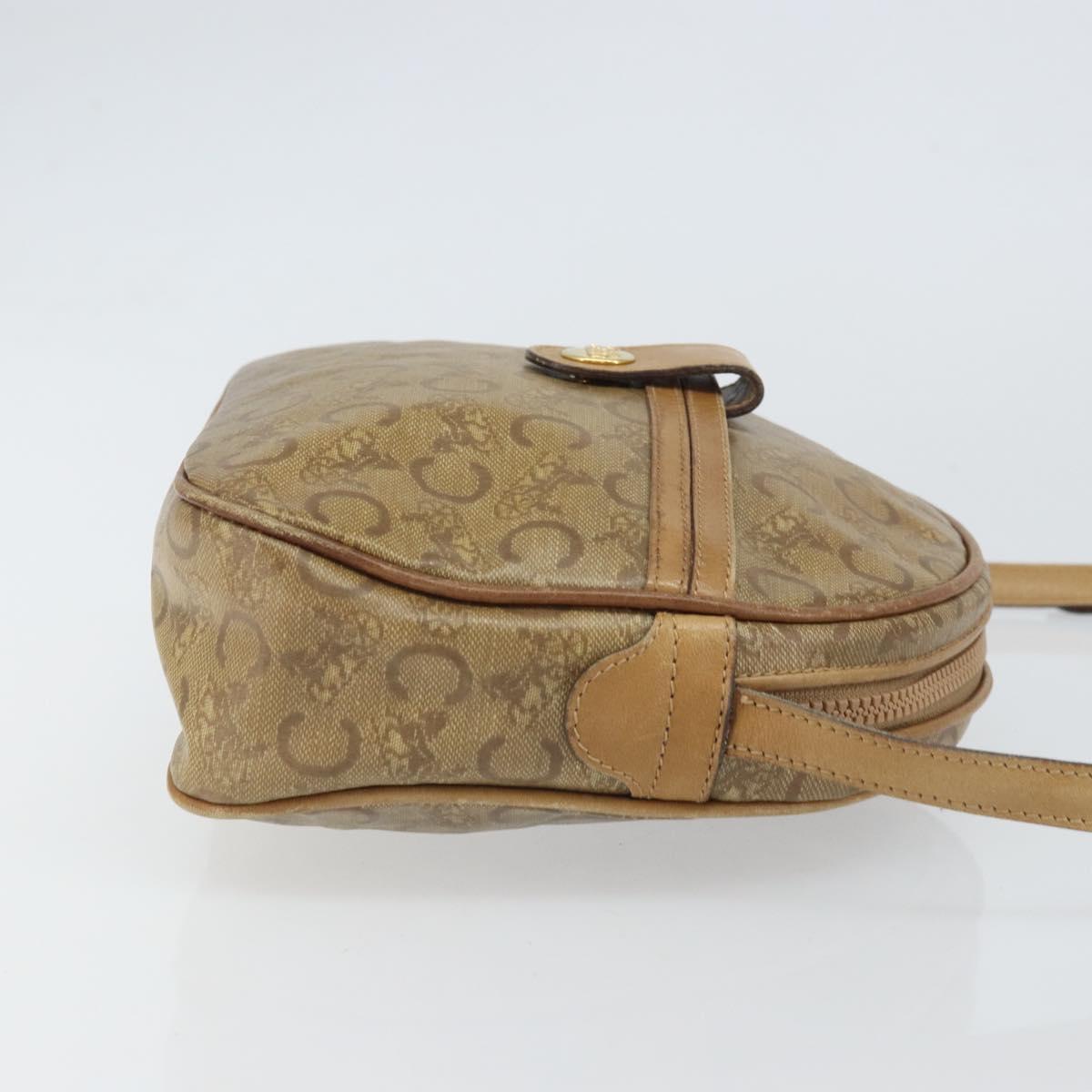 CELINE C Sulky Shoulder Bag PVC Beige Gold Auth 166647