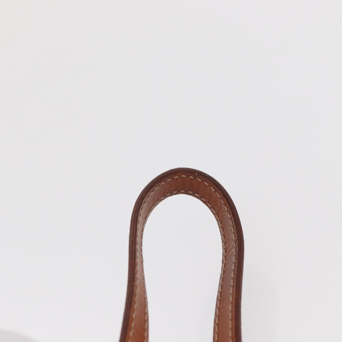 CELINE Macadam Canvas Clutch Bag PVC Brown Gold Auth 166650