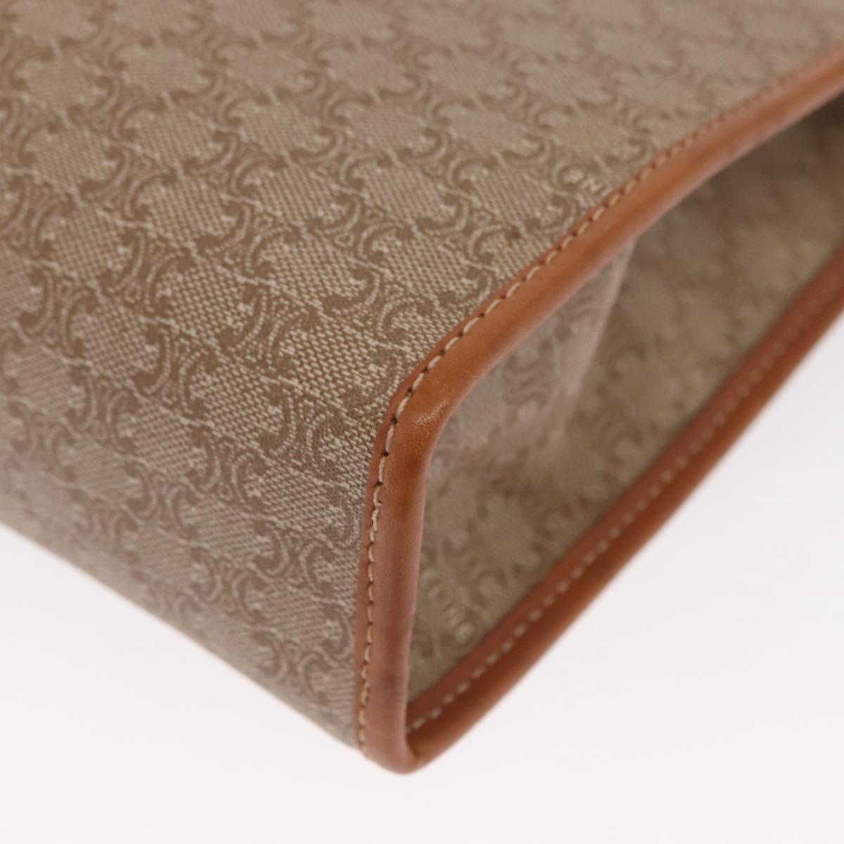 CELINE Macadam Canvas Clutch Bag PVC Beige Gold Auth 166654