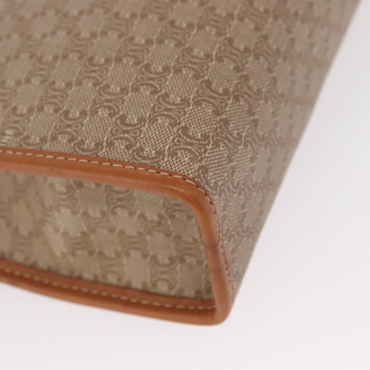 CELINE Macadam Canvas Clutch Bag PVC Beige Gold Auth 166654