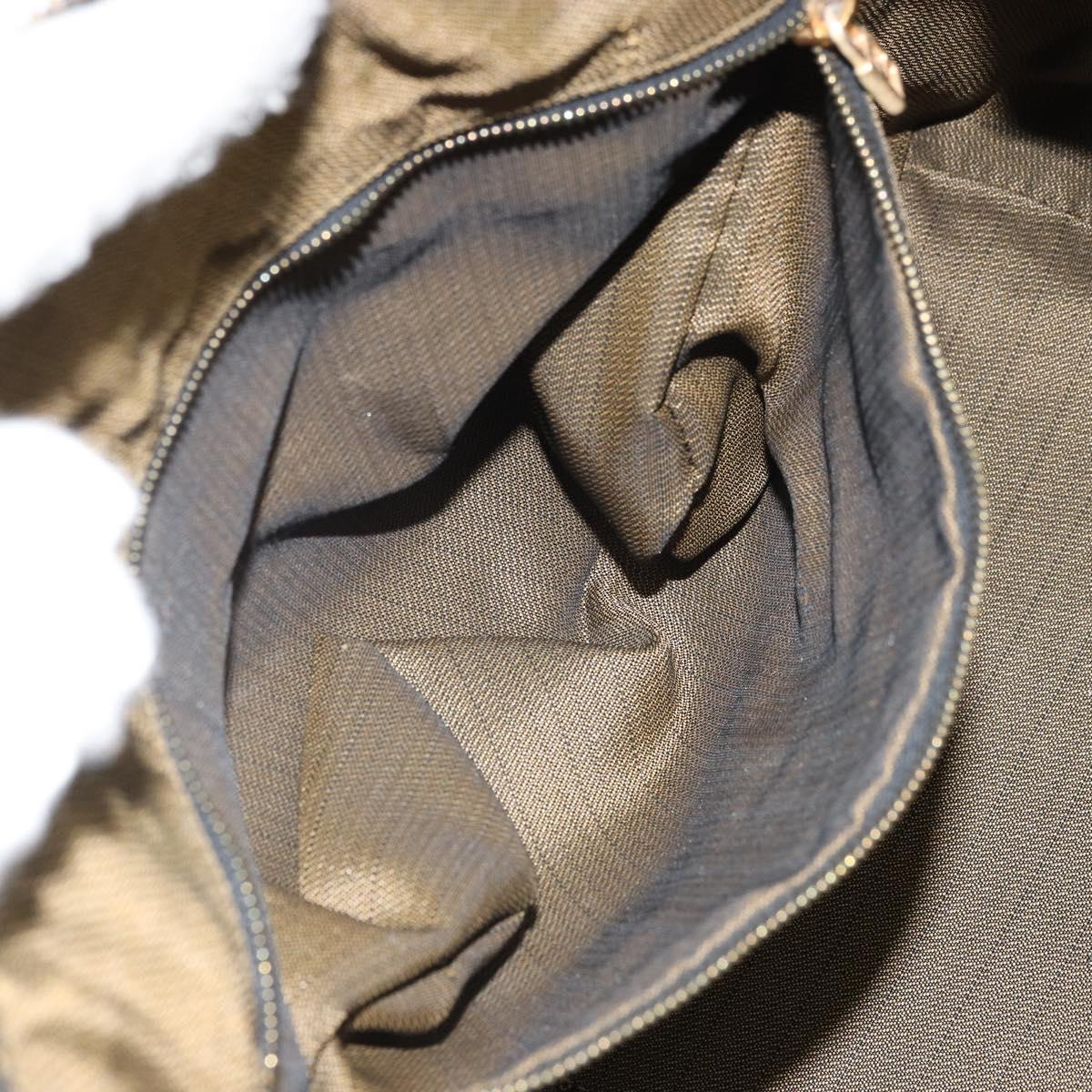 FENDI Zucca Canvas Vanity Pouch Black Brown Auth 166661