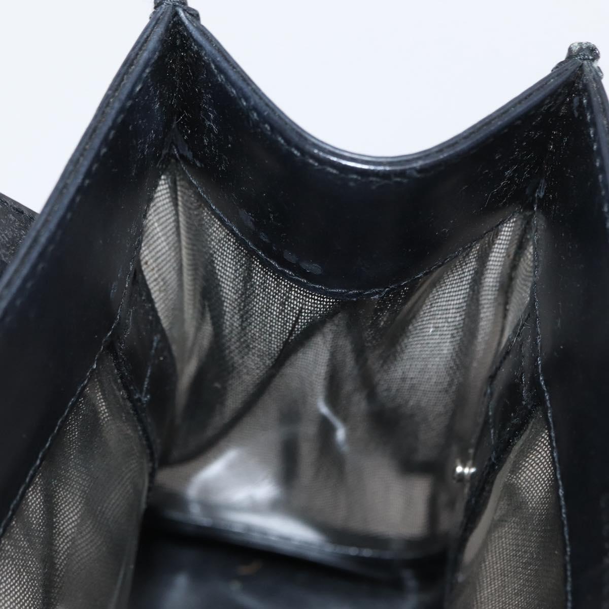 GUCCI Mesh Hand Bag Nylon Leather Black 000 2058 0500 Auth 166665