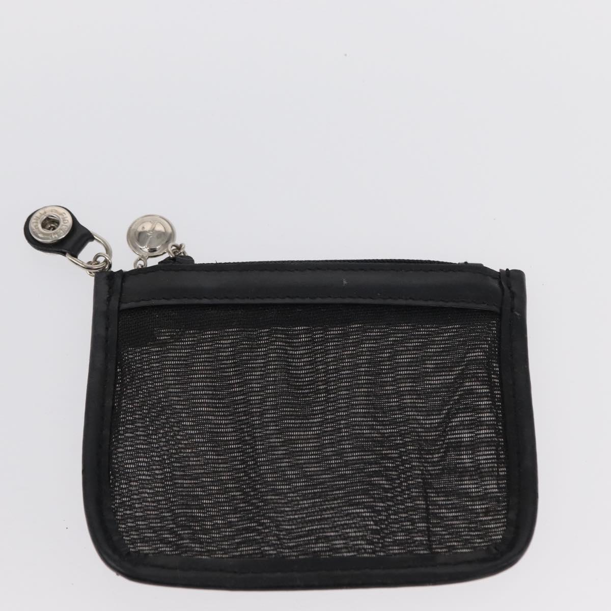 GUCCI Mesh Hand Bag Nylon Leather Black 000 2058 0500 Auth 166665