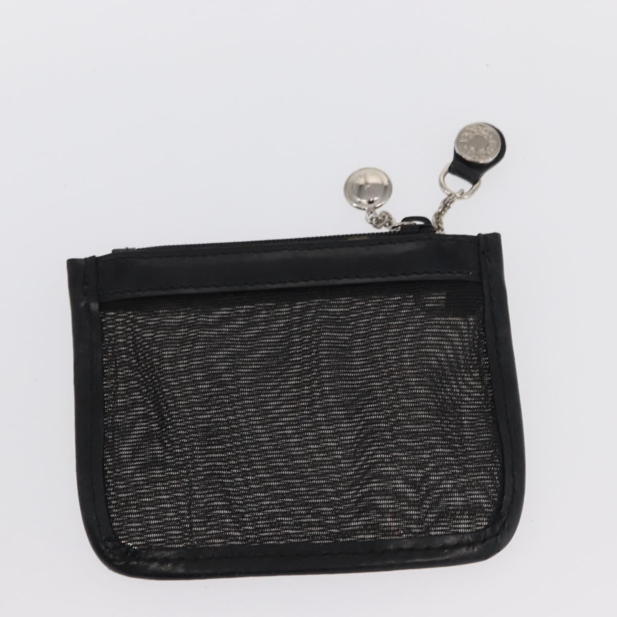 GUCCI Mesh Hand Bag Nylon Leather Black 000 2058 0500 Auth 166665