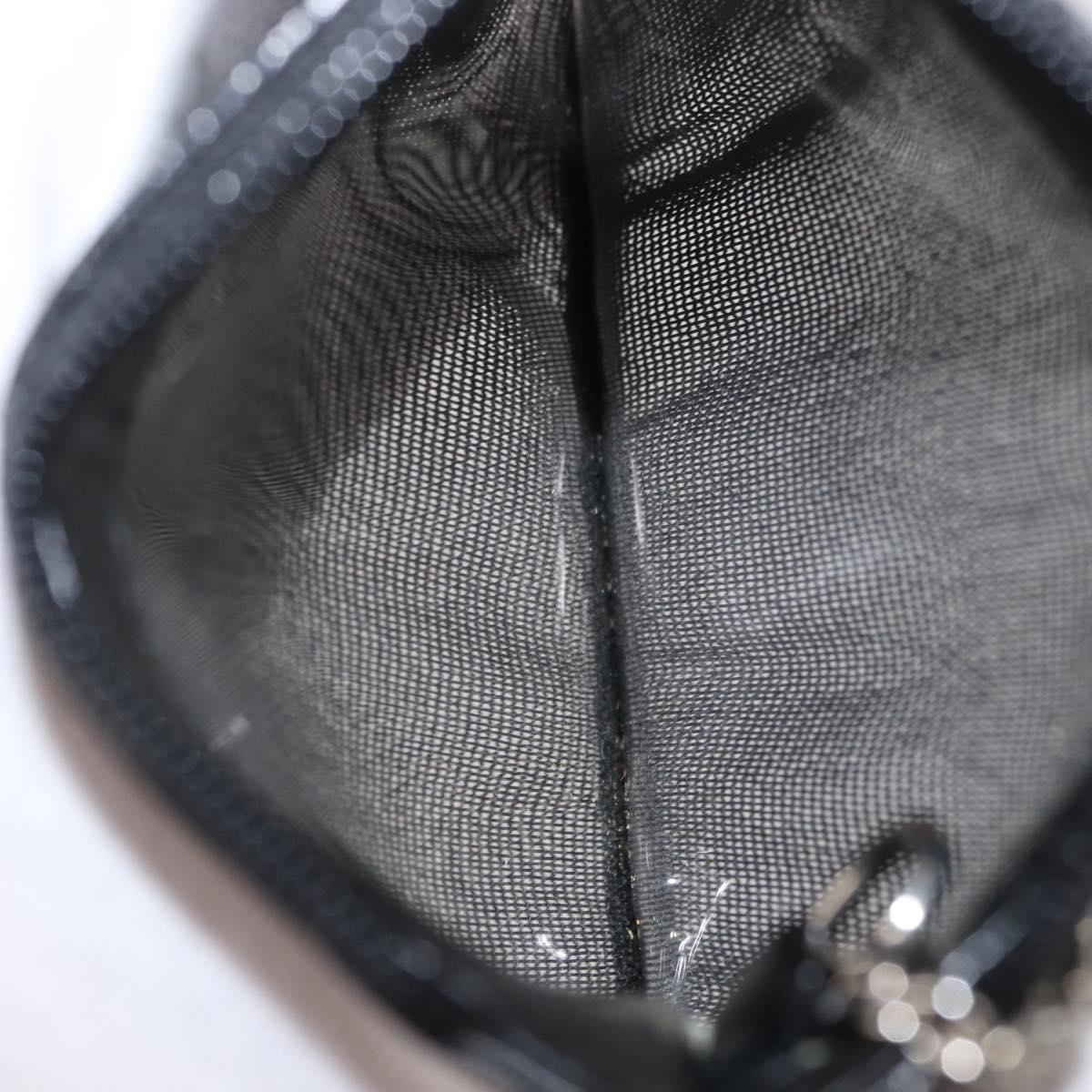 GUCCI Mesh Hand Bag Nylon Leather Black 000 2058 0500 Auth 166665