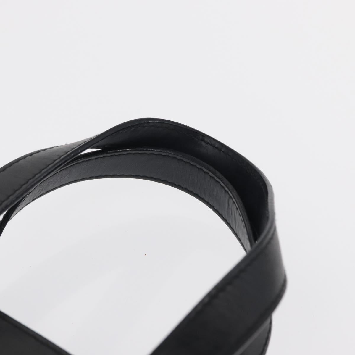 GUCCI Mesh Hand Bag Nylon Leather Black 000 2058 0500 Auth 166665