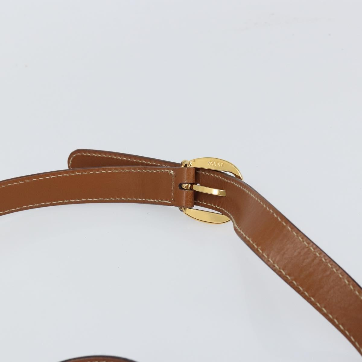 GUCCI Shoulder Bag Canvas Gold Blue Auth 166668