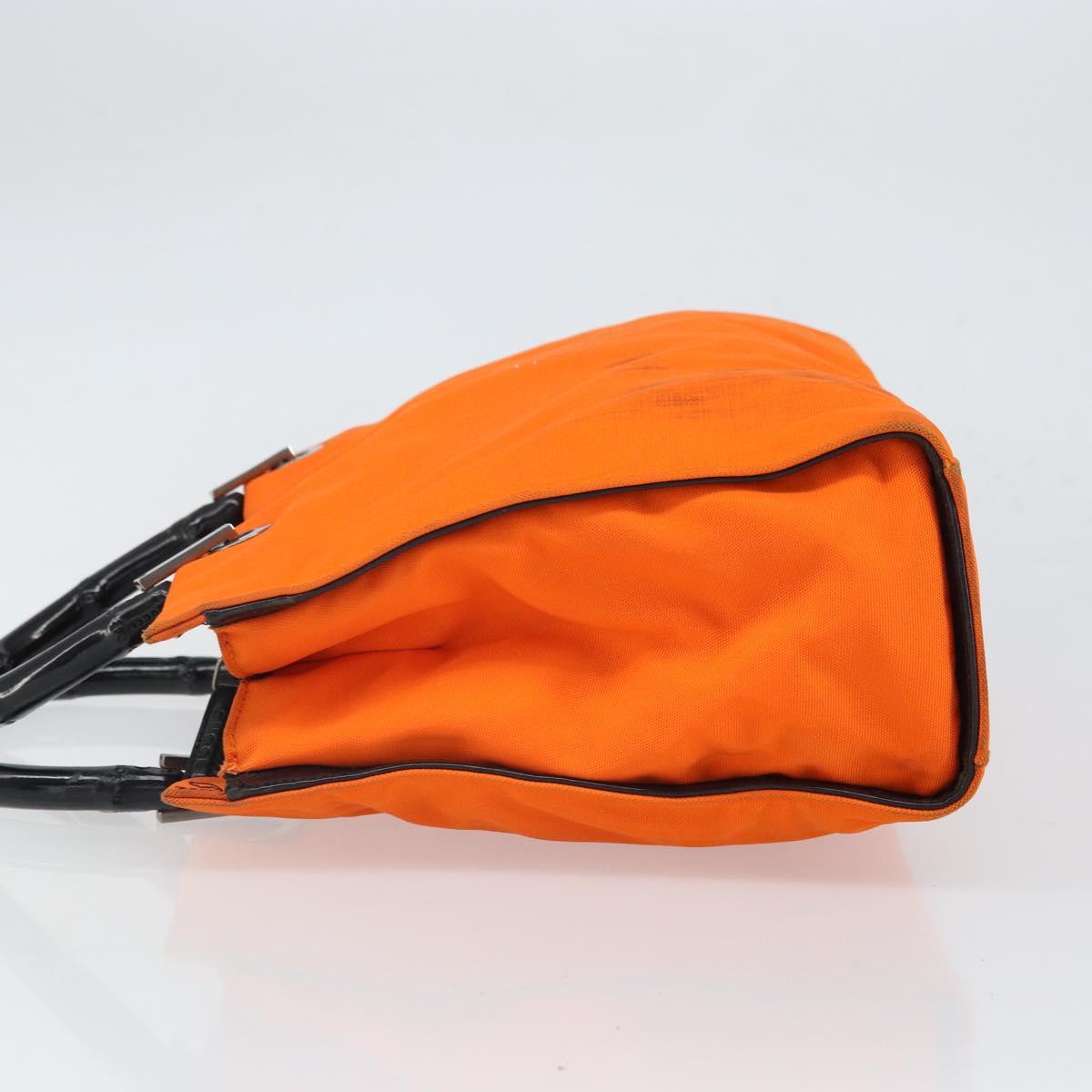 GUCCI Bamboo Hand Bag Canvas Orange 002 1016 2123 Auth 166672