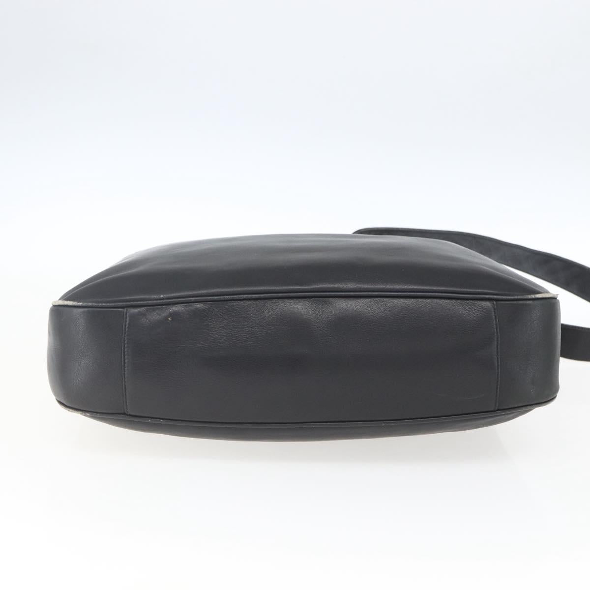 GUCCI Bamboo Hand Bag Leather 2way Black Gold 001 3444 1577 Auth 166674
