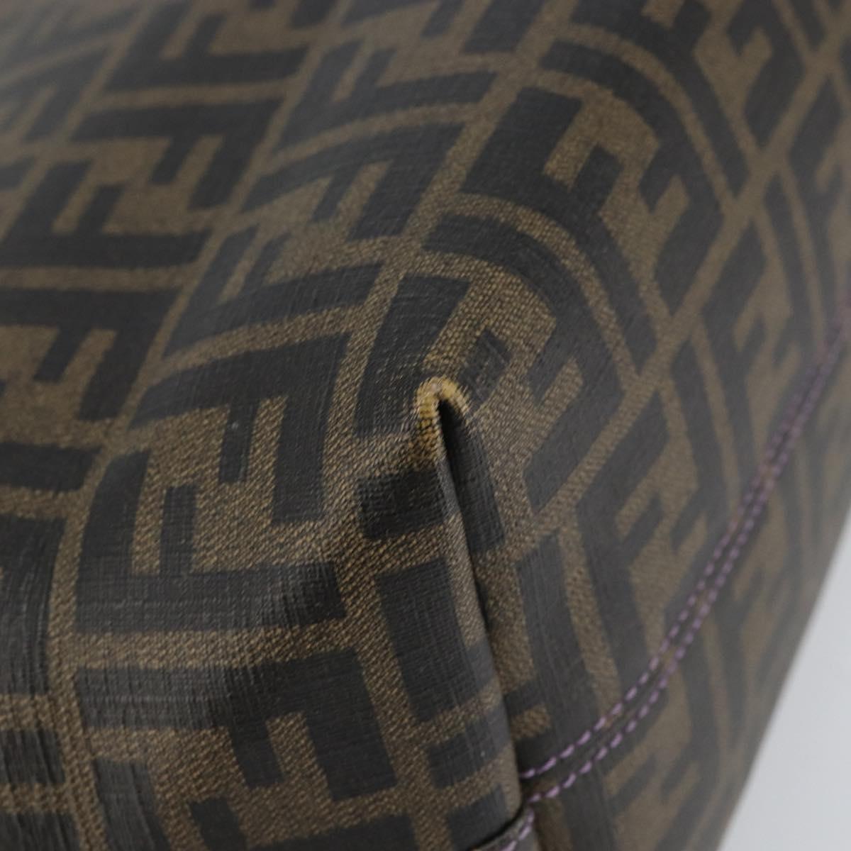 FENDI Zucca Canvas Tote Bag Black Brown Auth 166676