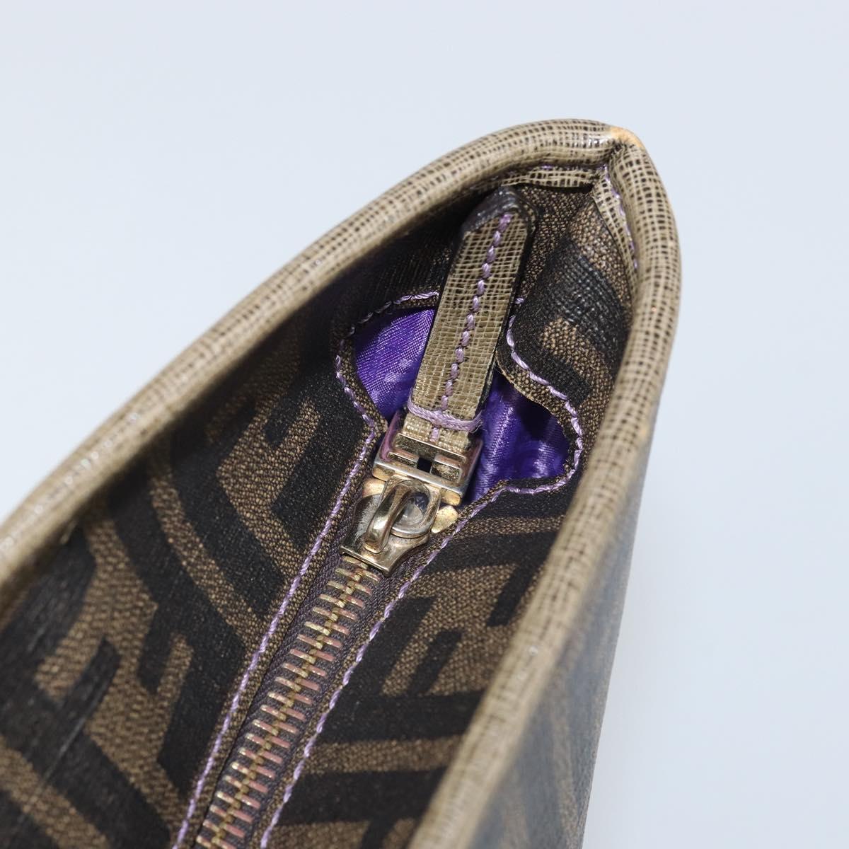 FENDI Zucca Canvas Tote Bag Black Brown Auth 166676