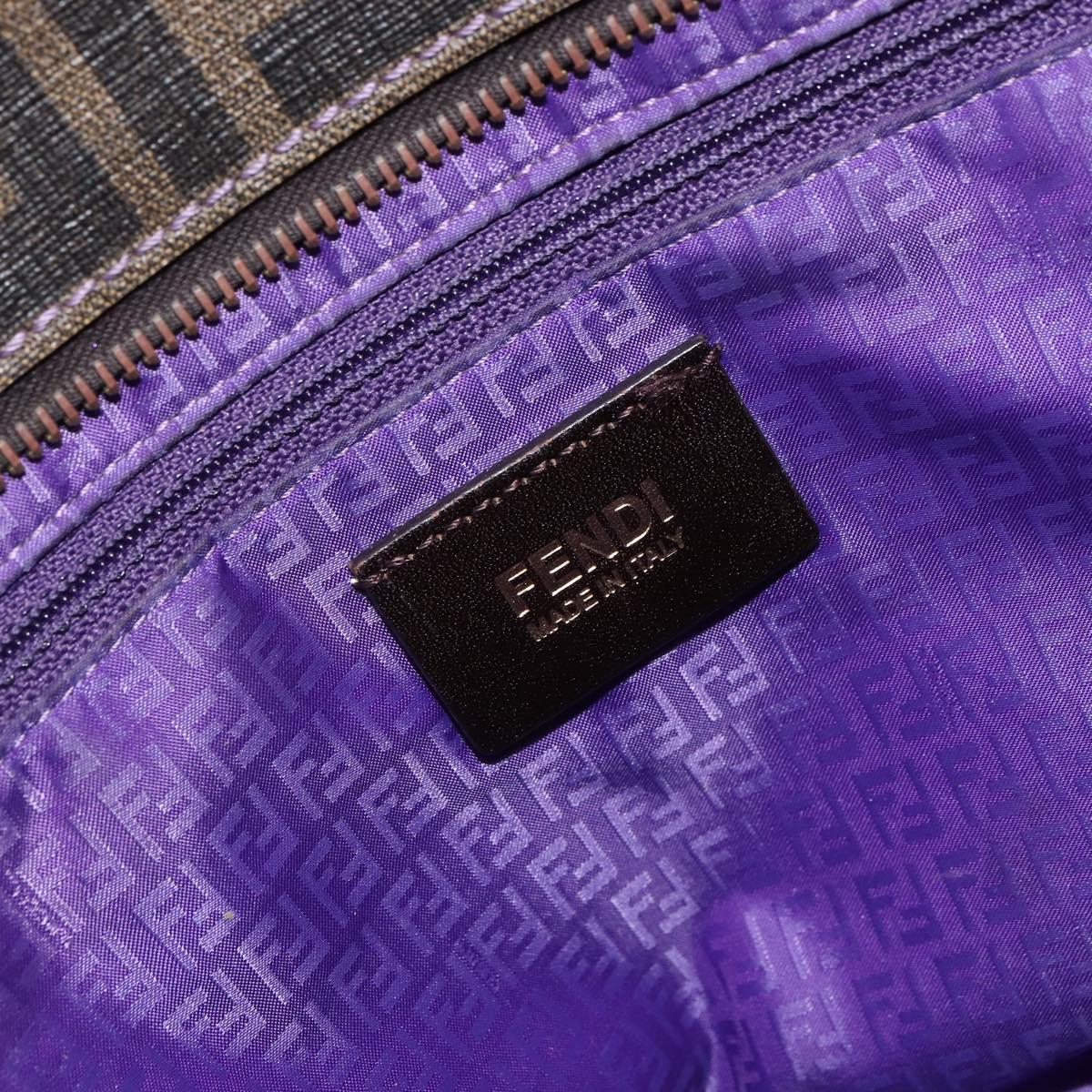 FENDI Zucca Canvas Tote Bag Black Brown Auth 166676