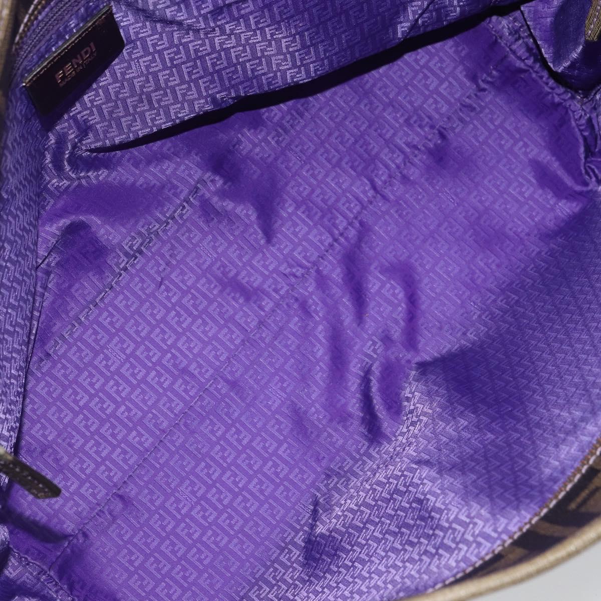 FENDI Zucca Canvas Tote Bag Black Brown Auth 166676