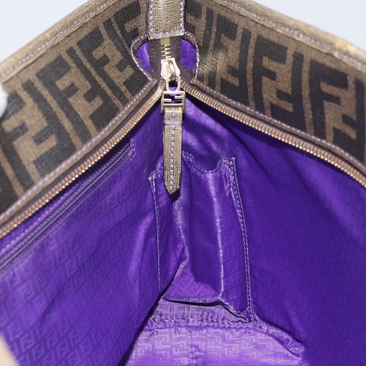 FENDI Zucca Canvas Tote Bag Black Brown Auth 166676