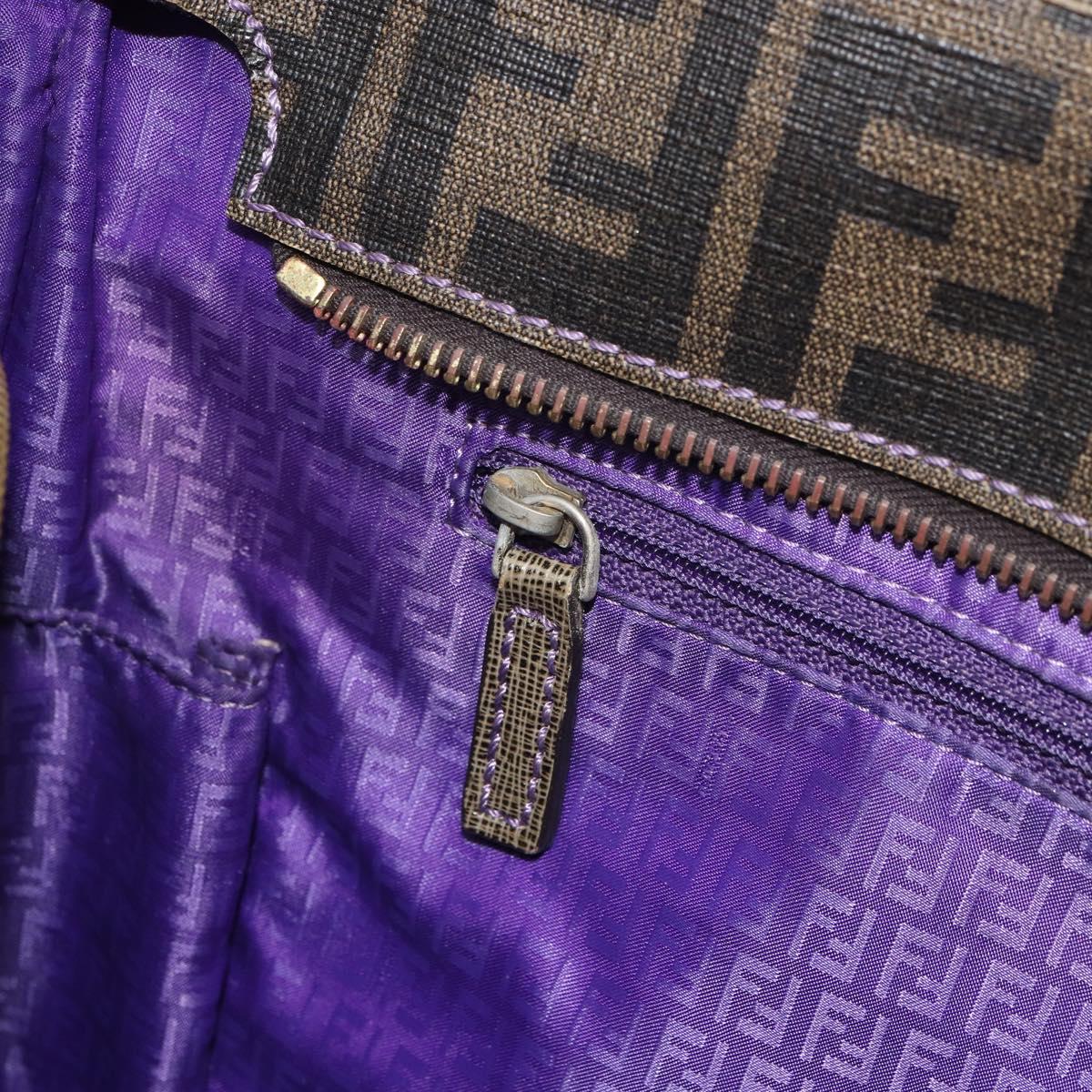 FENDI Zucca Canvas Tote Bag Black Brown Auth 166676