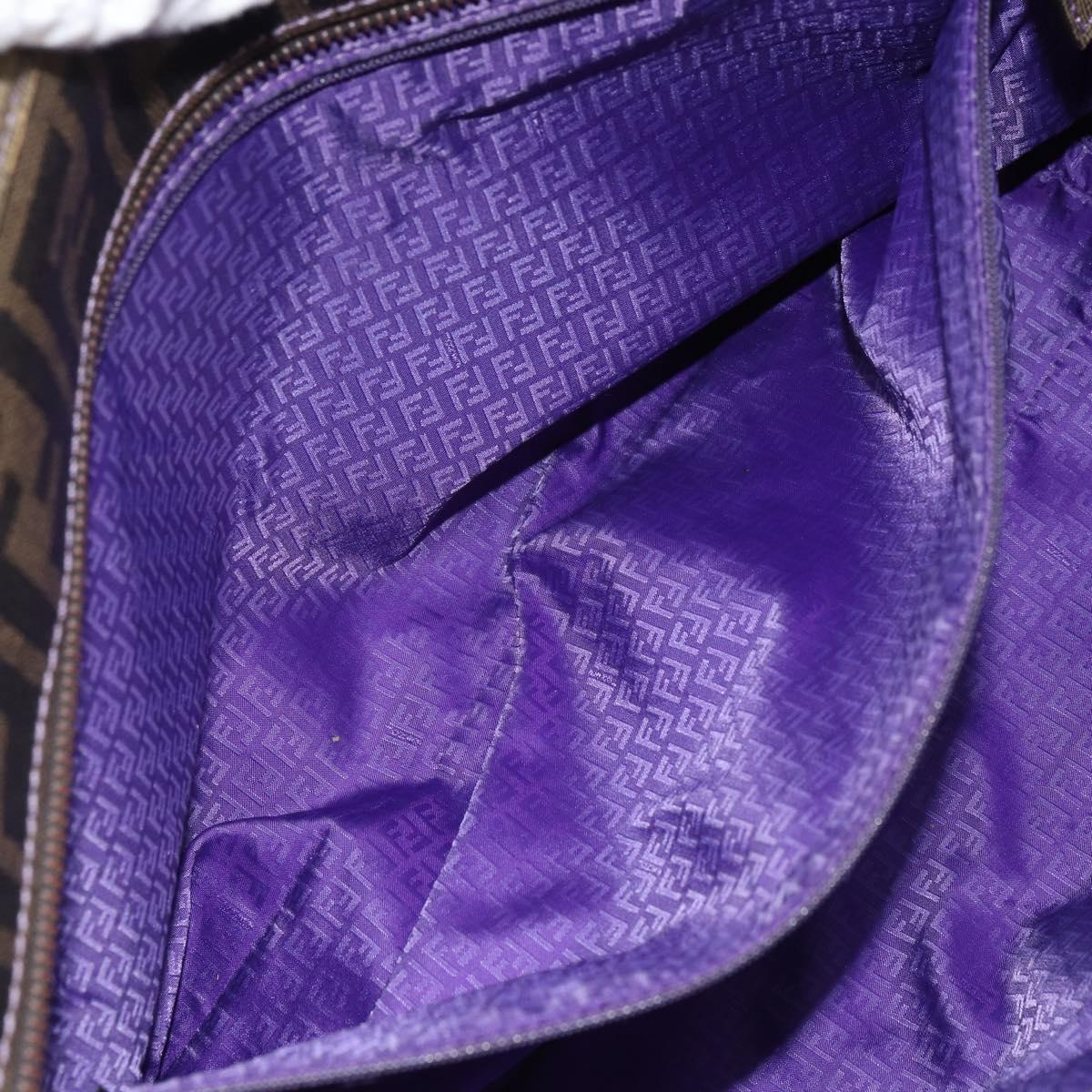 FENDI Zucca Canvas Tote Bag Black Brown Auth 166676